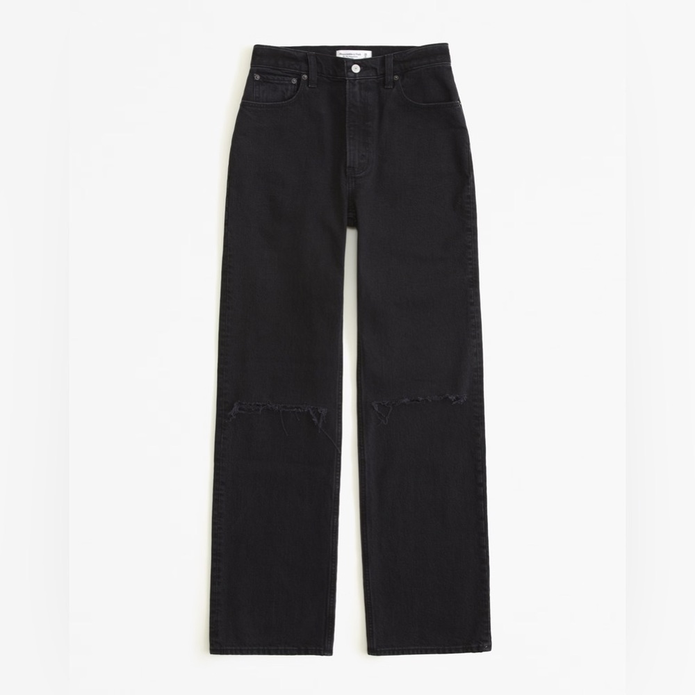 Abercrombie & Fitch ‘90’s relaxed jean High rise  Curve love 27 S Color: black